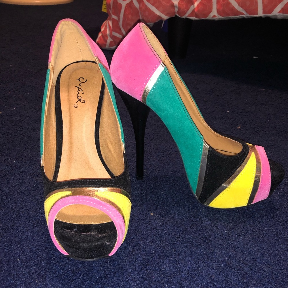 Multi Color Platform Heels - Picture 3 of 3